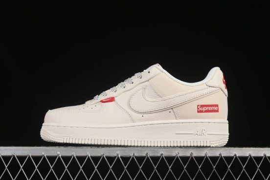 Nike Air Force 1 '07 Low Supreme Collaboration Versatile Beige Casual Sneakers - CS5288-011