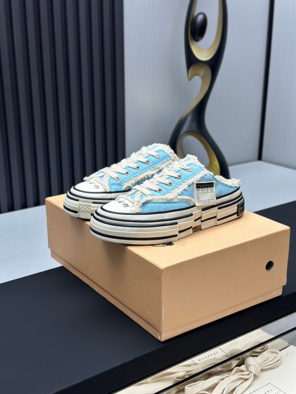 2025 Unisex XVESSEL Blue White Canvas Plimsolls Vulcanized AS00240