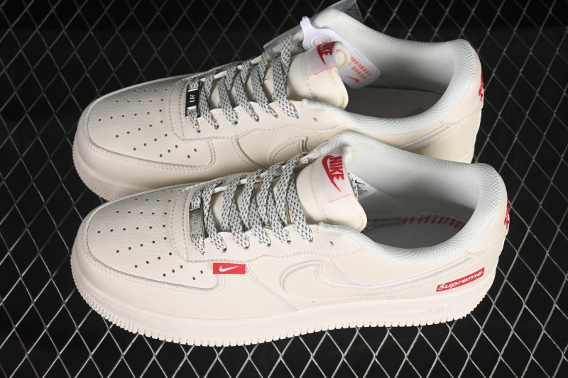 Nike Air Force 1 '07 Low Supreme Collaboration Versatile Beige Casual Sneakers - CS5288-011