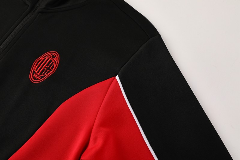 25/26 AC Milan Black/Red Full Zipper Jacket +Long Pants