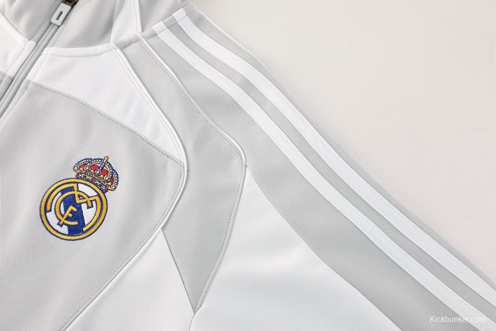 25/26 Real Madrid Grey Full Zipper Jacket + Long Pants