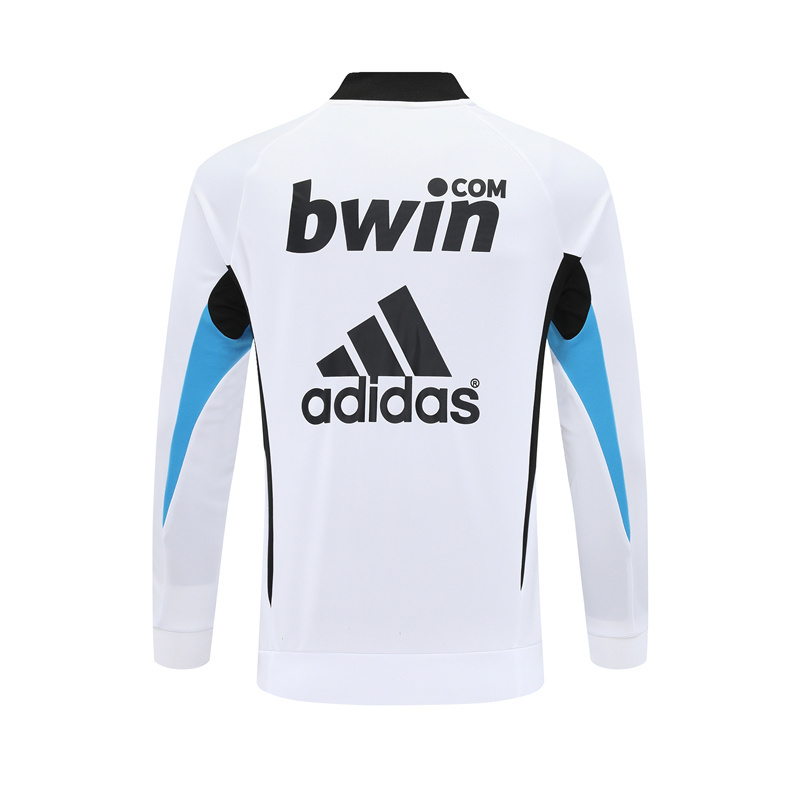 Retro 08/09 Real Madrid White Half Zipper Jacket