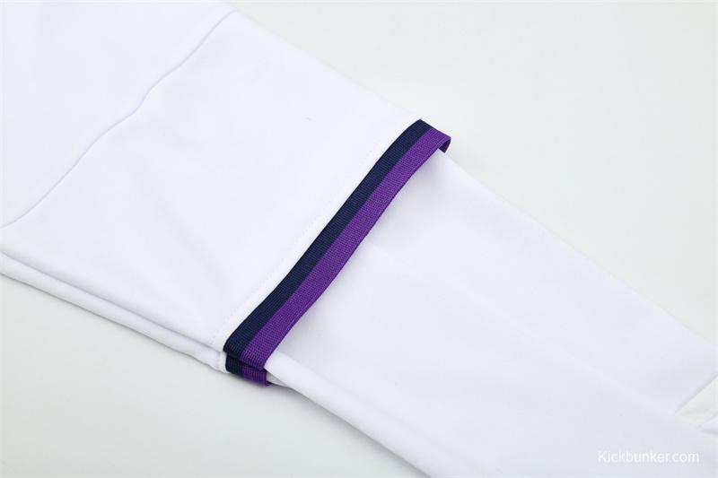 Retro 16/17 Real Madrid White Half Zipper Jacket