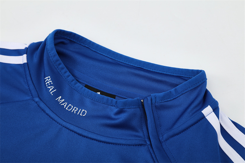 Retro 13/14 Real Madrid Color Blue Half Zipper Jacket