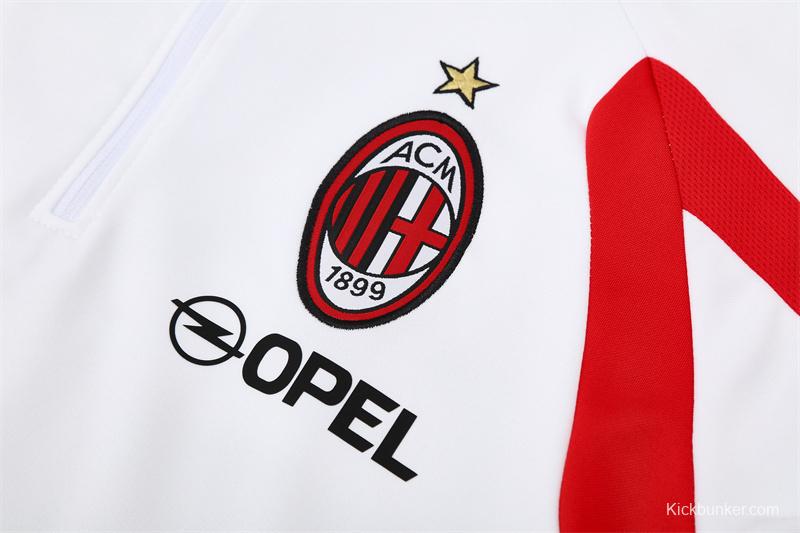 Retro 05/06 AC Milan White Half Zipper Jacket
