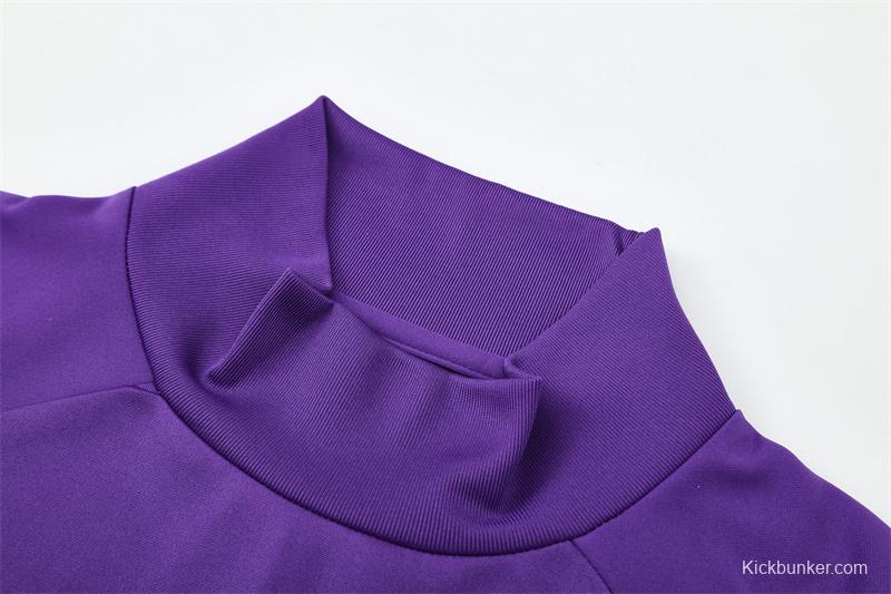 Retro 16/17 Real Madrid Purple Half Zipper Jacket