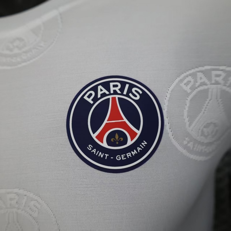 Player Version 25/26 PSG White with Embossed PSG Badge Pattern Jersey