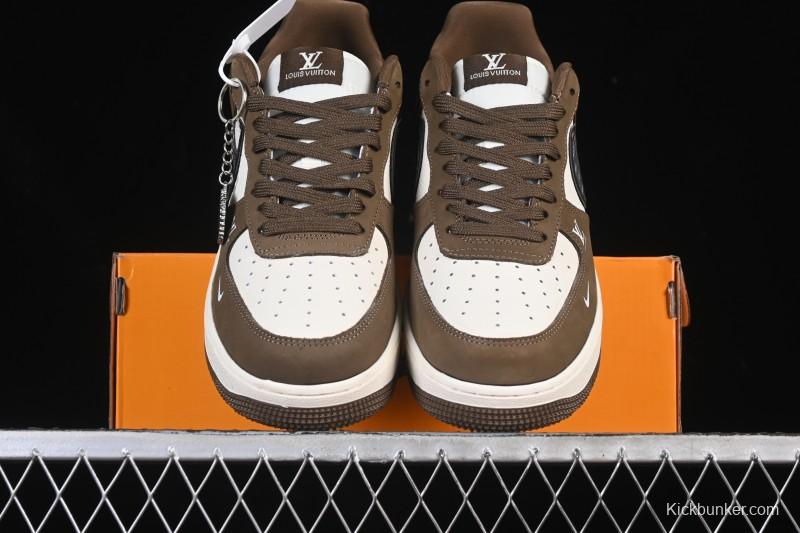 Nike Air Force 1 '07 Low LV Collaboration Military Green Silver Black Casual Sneakers - DK0188-086