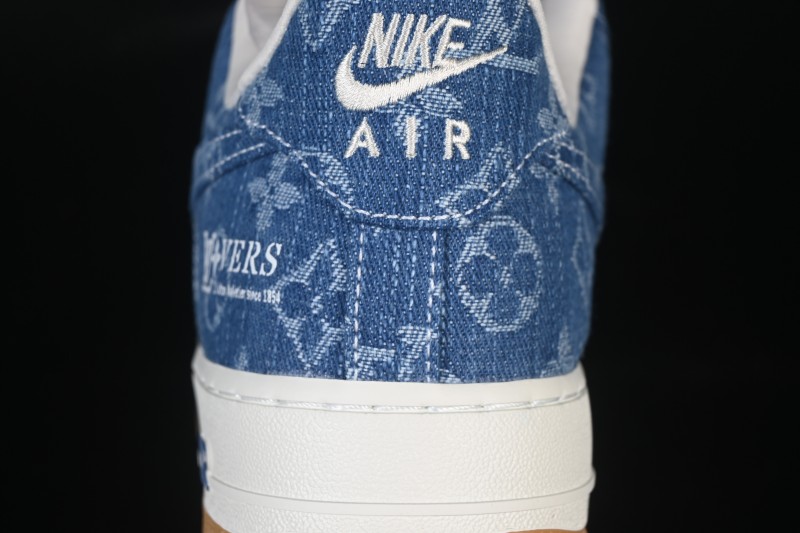 Nike Air Force 1 '07 Low LV Collaboration White Navy Blue Casual Sneakers - YF9511-813