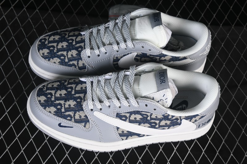 Nike Travis Scott x Fragment Design x Air Jordan 1 Low OG SP AJ1 Low Top Casual Sneakers - DZ5899-004
