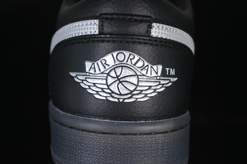 Nike Air Jordan 1 Low AJ1 Black White Canvas Patch Low Top Casual Basketball Shoes - HV5968-001