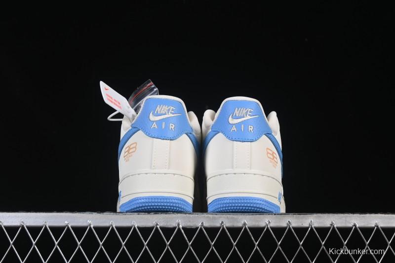 Nike Air Force 1 '07 Low Balenciaga Collaboration White Blue Gold Casual Sneakers - YF9511-803