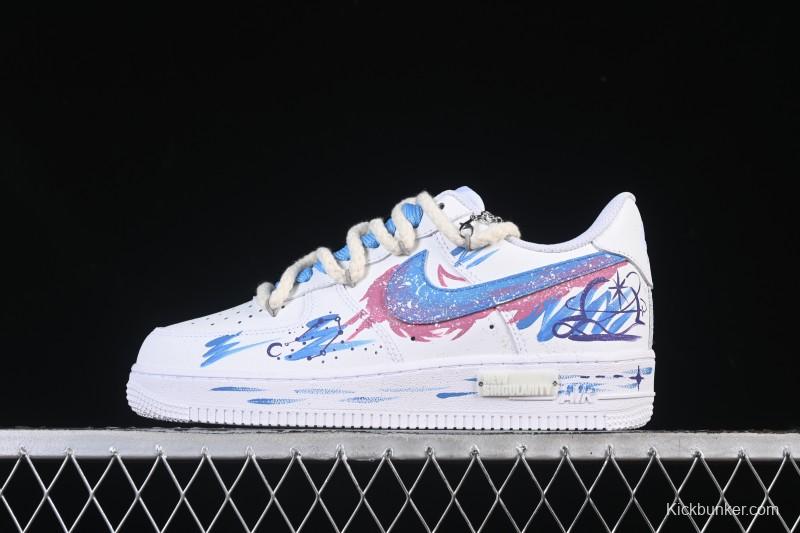 Nike Air Force 1'07 Low Libra Hand-Painted Zodiac Series Low-Top Casual Sneakers - 9231023