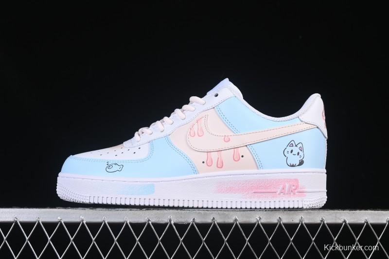Nike Air Force 1 '07 Low Casual Sneakers with Custom Design - ZH0316-107