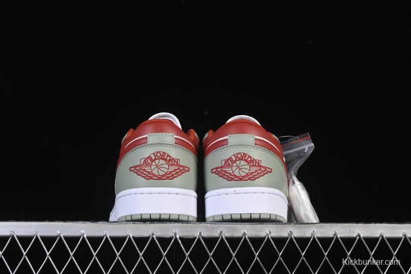 Nike Air Jordan 1 Low AJ1 White Green Red Low-top Casual Skate Shoes - 553558-133