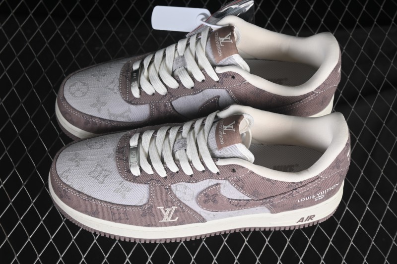Nike Air Force 1 '07 Low Canvas Sneakers with Louis Vuitton Collaboration Design - YF9511-821