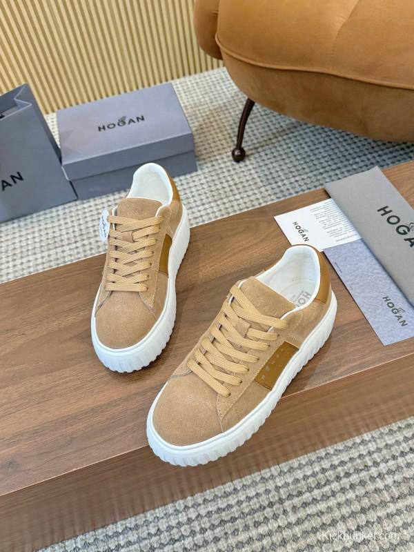 Hogan H-STRIPES Series Couple Thick Sole Biscuit Shoes Casual Sneakers - AS00310