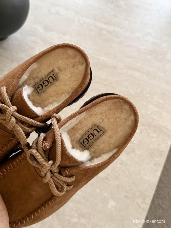 UGG Fall Winter New Potato Wool Slippers Retro Acrylic Buckle Design - KFY00250