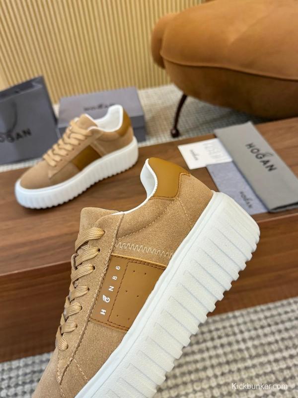 Hogan H-STRIPES Series Couple Thick Sole Biscuit Shoes Casual Sneakers - AS00310