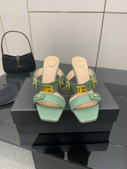 Balmain 2025 SS Metal Heel High Heel Sandals - KFY00320