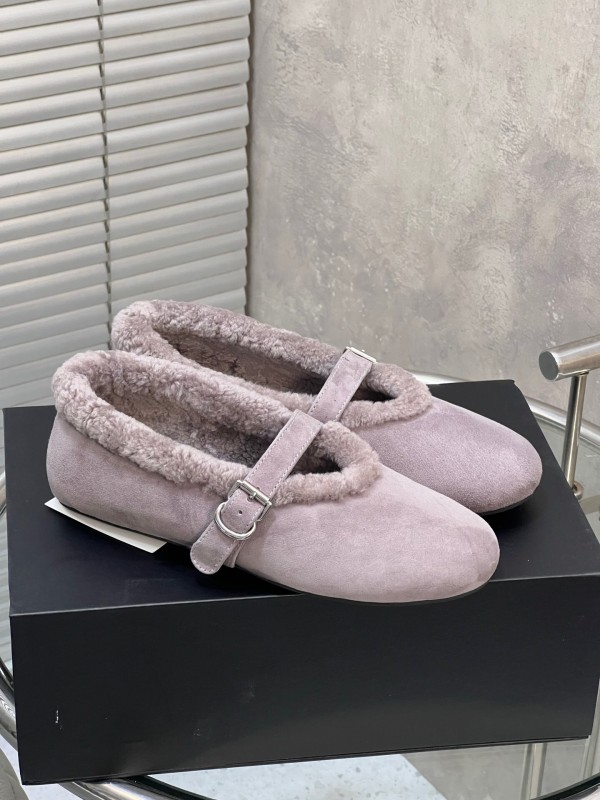 Alaia Fall/Winter 2025 Wool Mary Jane Ballet Flats - KFY00310