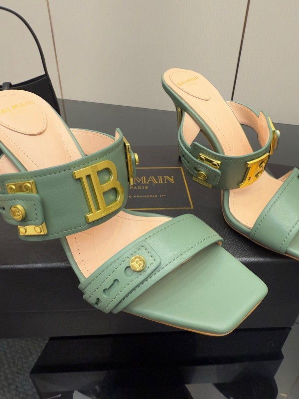 Balmain 2025 SS Metal Heel High Heel Sandals - KFY00320