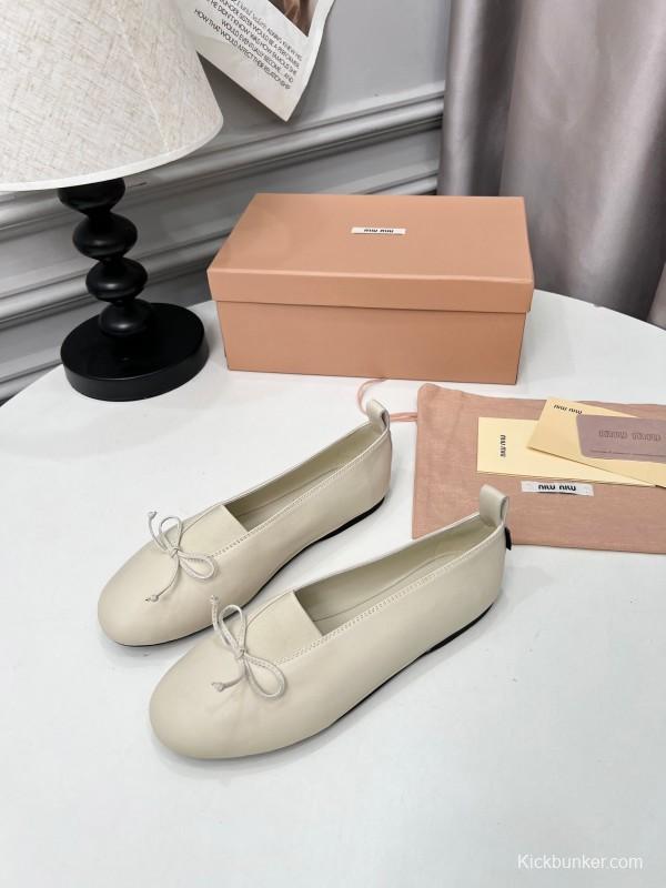 Miu Miu Ballet Flats Bow Mary Jane Shoes - LY00260
