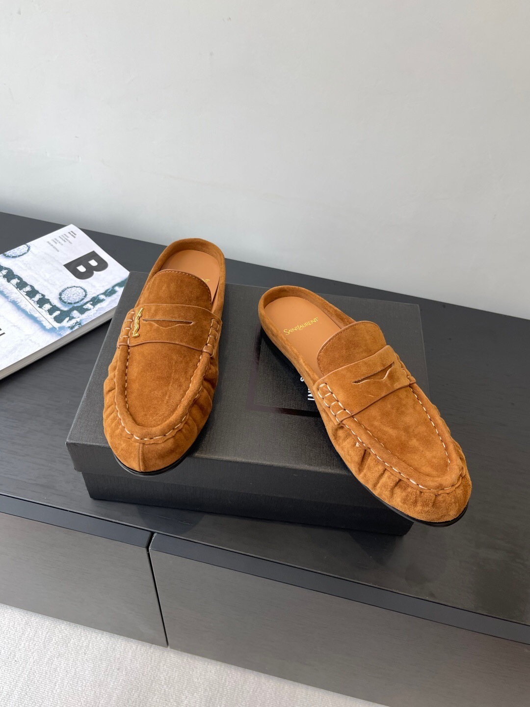 Saint Laurent Classic Loafer Mule Flats - KFY00320