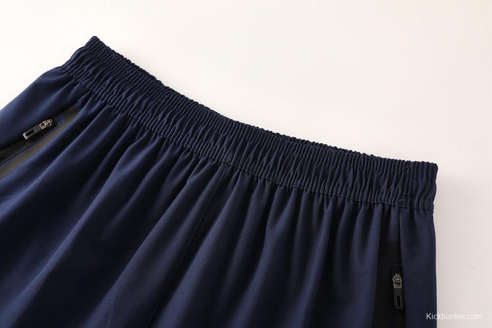 2025 Adidas Royal Blue Half Zipper Jacket+Long Pants S-2XL