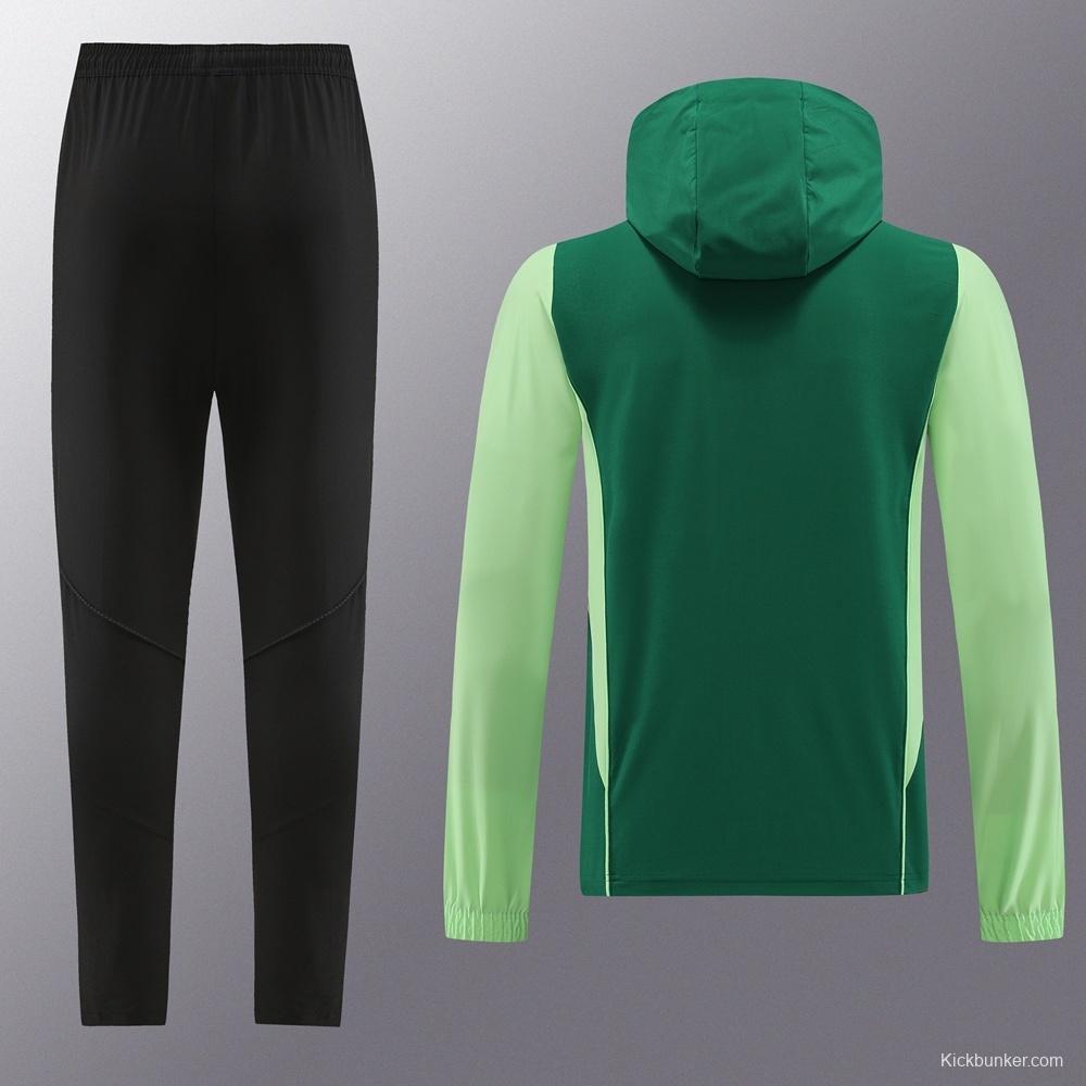 2025 Adidas Green Half Zipper Jacket+Long Pants S-2XL