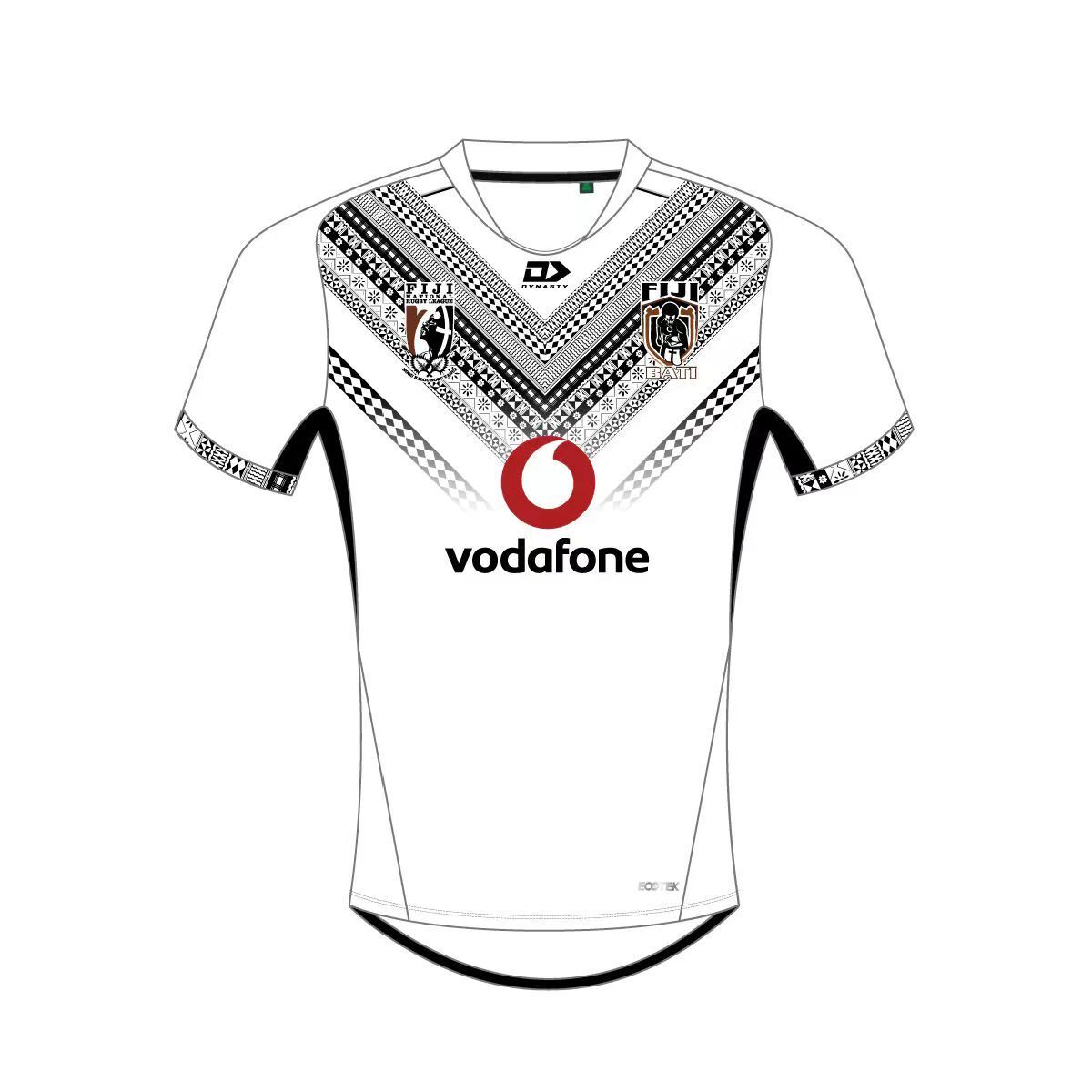 2026 Fiji Warriors White with Black Tribal Pattern Jersey