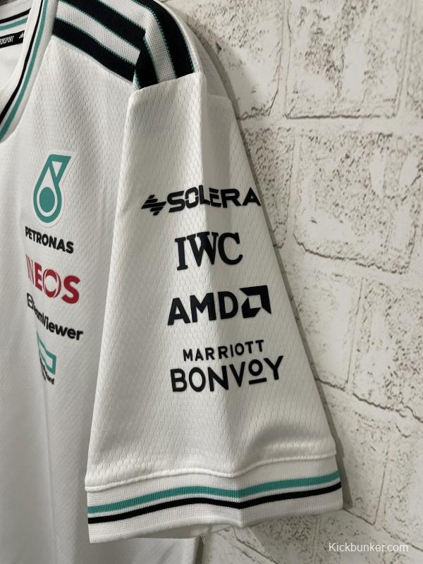 2026 F1 Mercedes-AMG Petronas F1 Team White with Teal and Black Trim Jersey