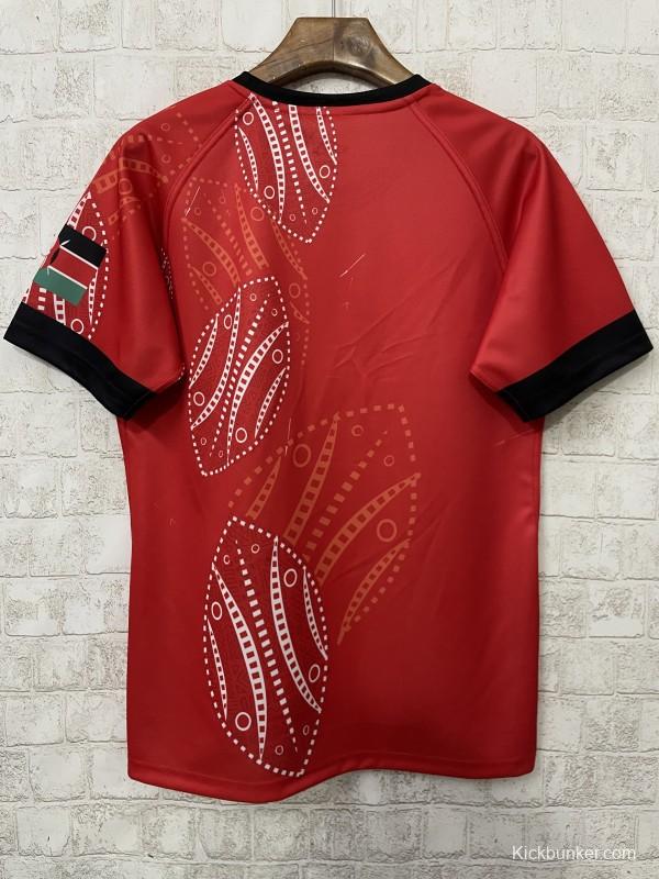 2026 Kenya Red with White Tribal Dot Patterns Jersey