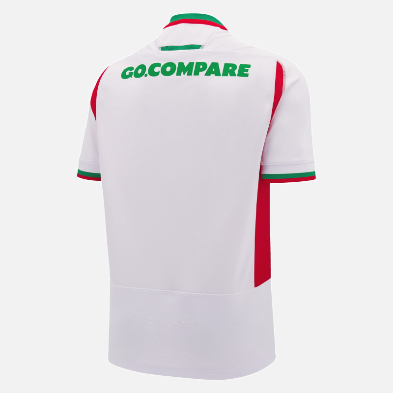 2025 Wales White with Red and Green Trim Away Jersey