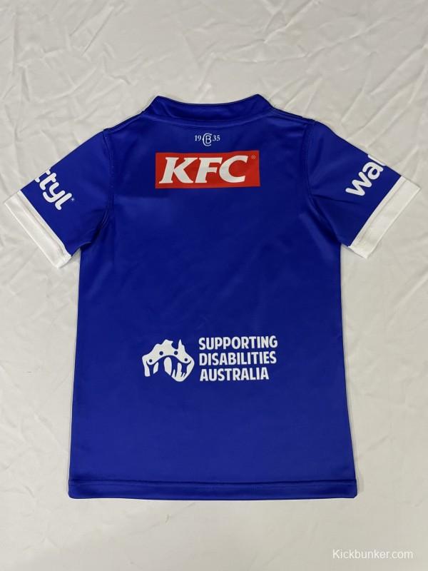 25/26 Kids Canterbury-Bankstown Bulldogs Blue with White V-Chevron Jersey