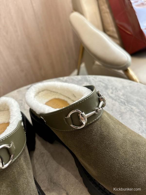 Hermès Teddy Wool H Slippers Flat Sole Fur Slides - LY00260/230