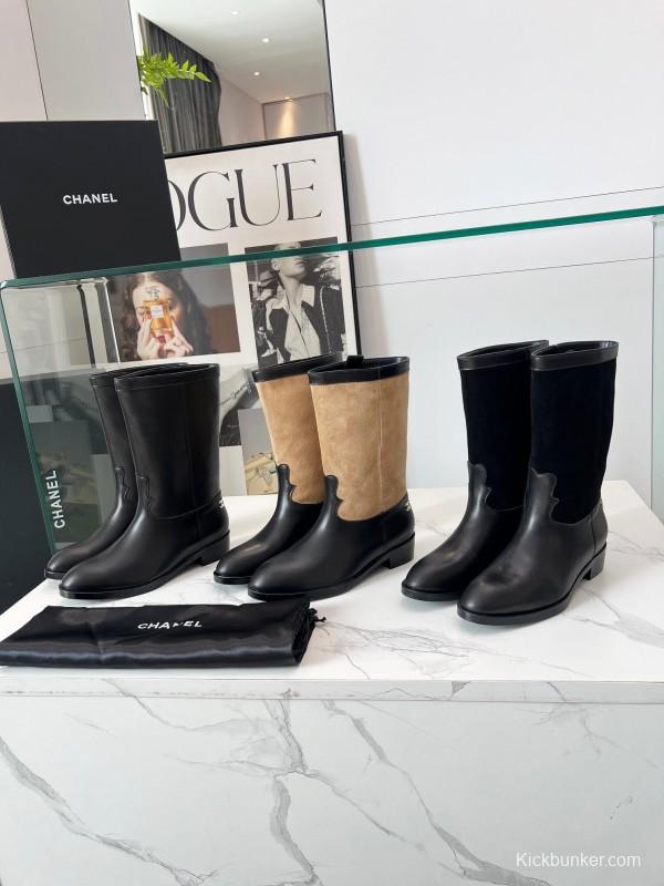 Adidas 2025 SS Western Suede Patchwork Slip-On Riding Boots - LY00350