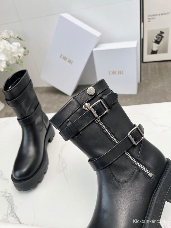 Dior 2025 SS Retro British Style Brogue New Knight Boots - LY00400