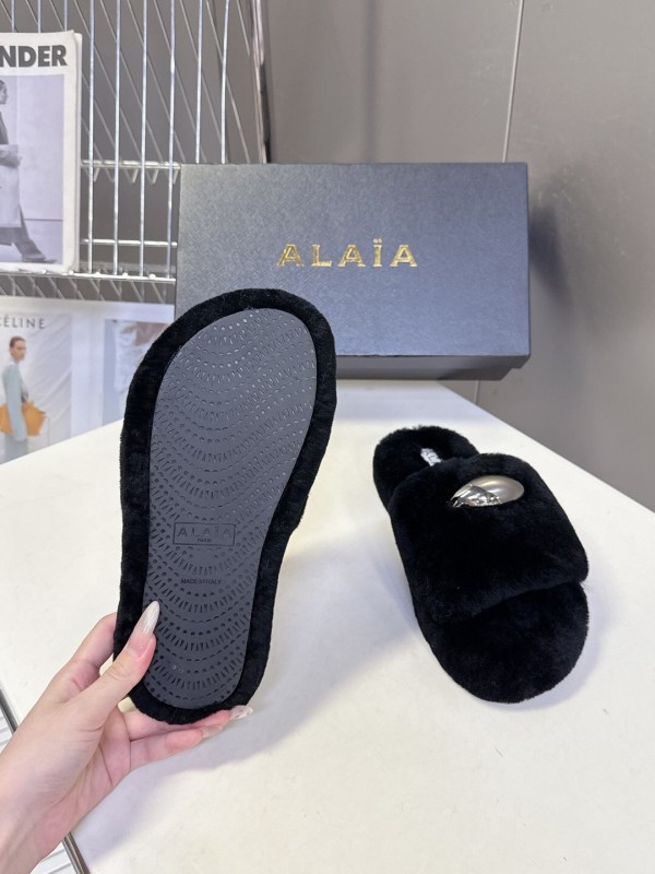 Alaïa Fall/Winter 2025 Fur Slippers - KFY00230