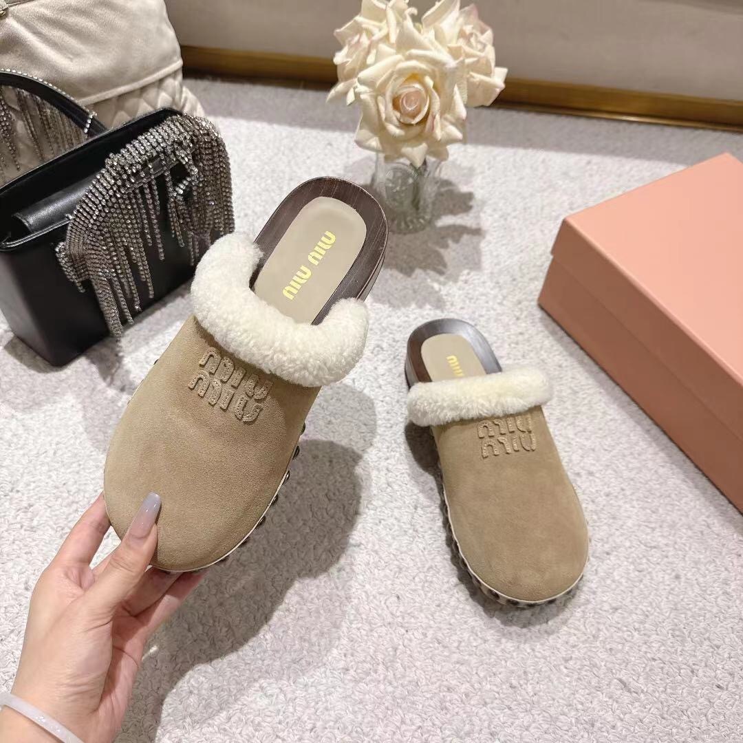 Miu Miu Cotton Shoes Sandals 2025 SS New Season Unique Wiping Craft - LY00260