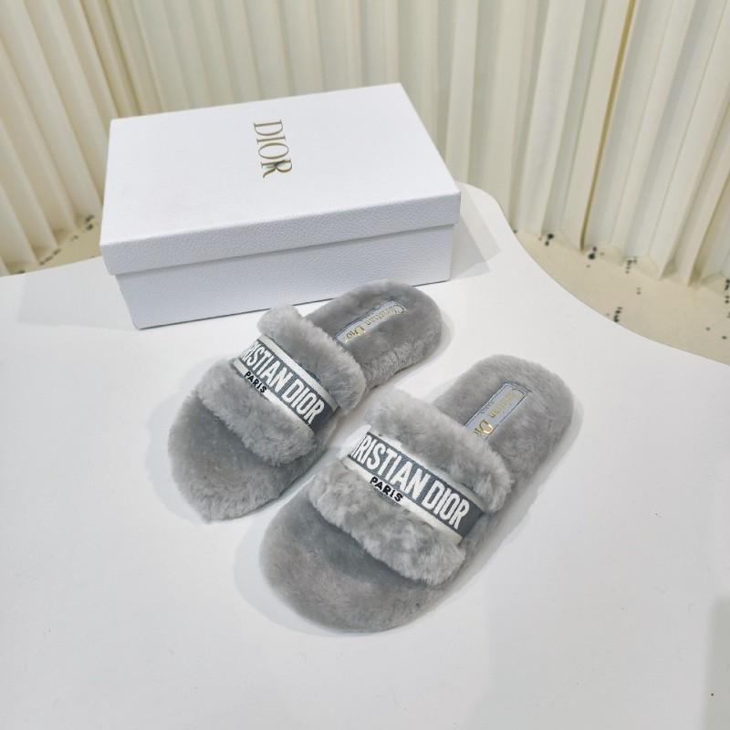 Dior Metal Buckle Wool Slippers Collection - LY00280