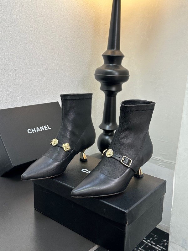 Chanel 2025/SS 24B Autumn Winter New High Heel Bow Sock Boots - LY00380
