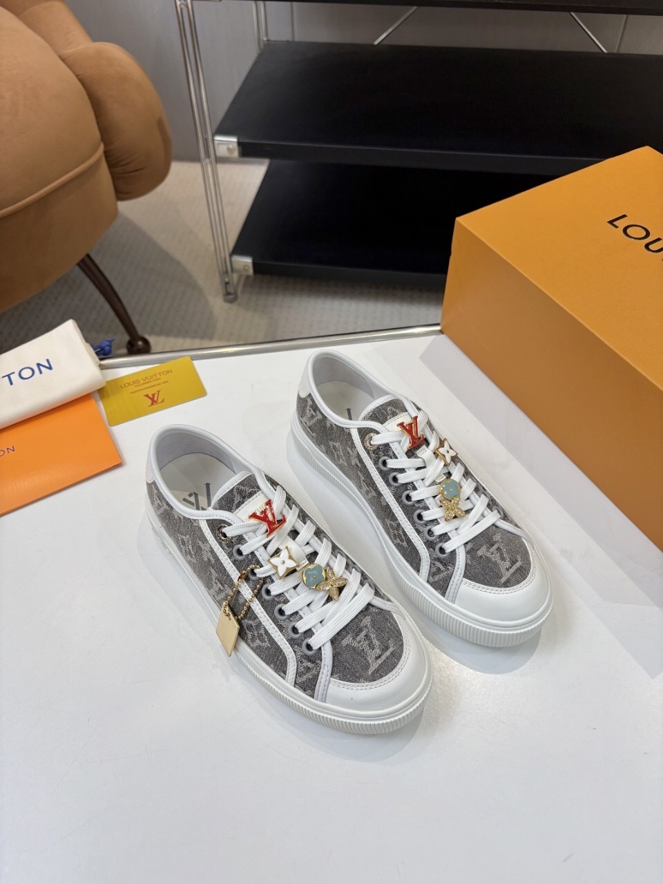 Louis Vuitton Lagoon Series Denim Sneakers with Monogram Embossing - AS00300