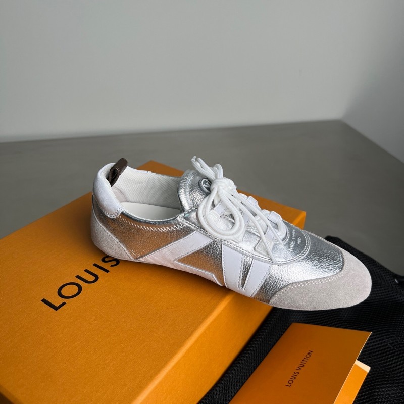 Lv Sneakerina 2025 SS Ballet Round Toe Lace-Up Low Top Lifestyle Casual Shoes - YC