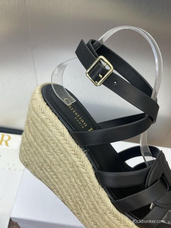 Dior D-Club Jelly Color Hollow Layered Cross Strap Platform High Heel Women's Shoes - KFY00290