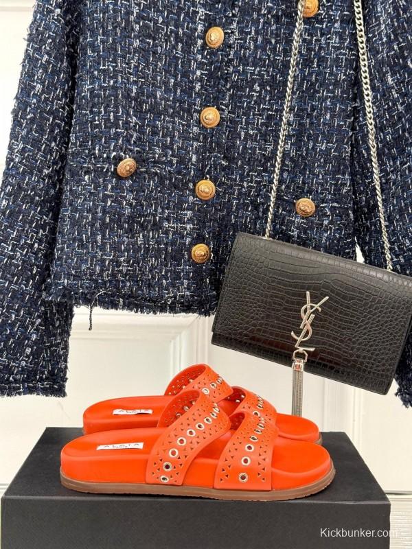 Alaia Spring Summer 2025 Laser-Cut Casual Sandals - KFY00260