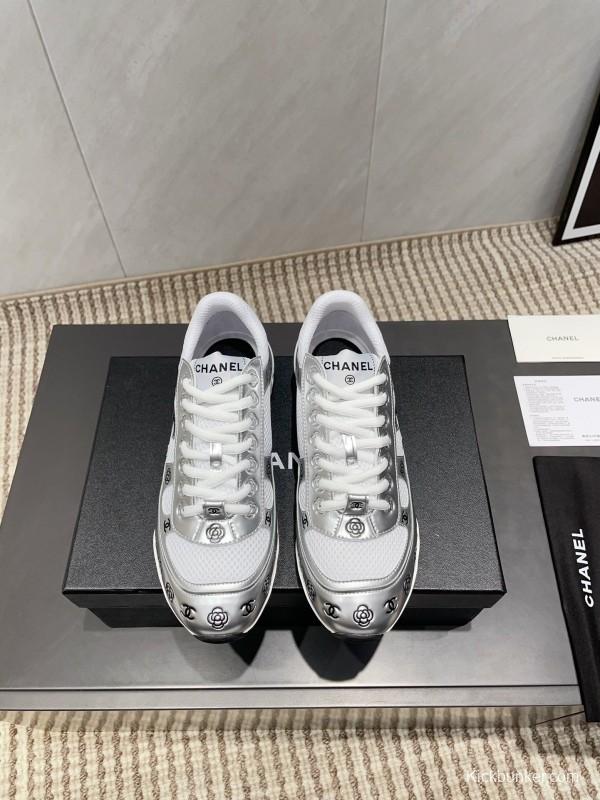 Chanel Silver Horn King II Casual Series Sneakers - KFY00330