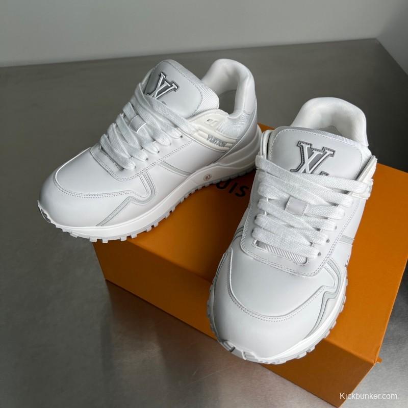 Lv Leather Round Toe Lace-Up Flat Low Top Casual Lifestyle Shoes - YC