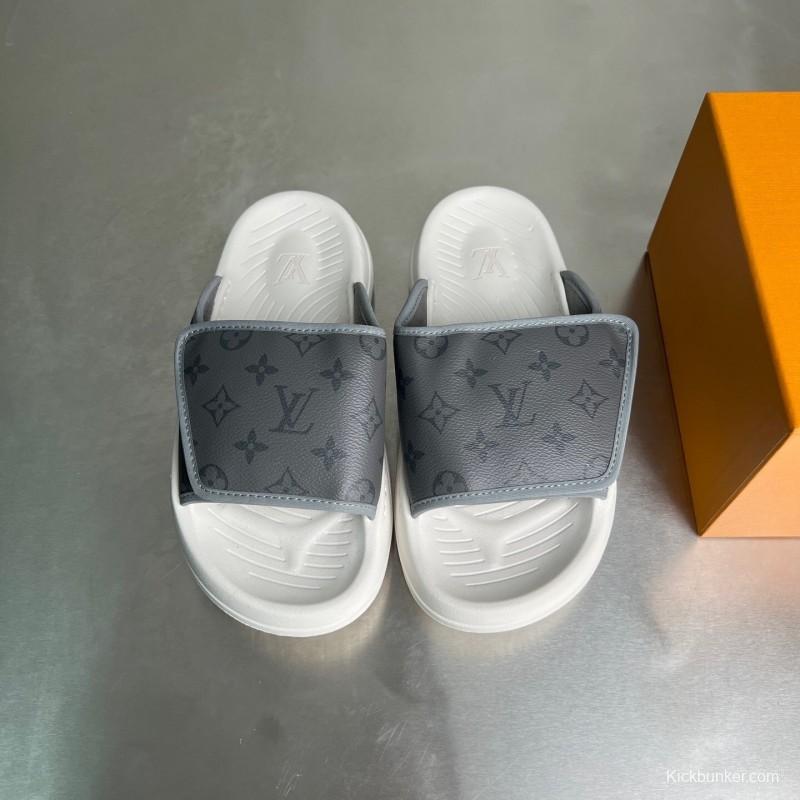 Louis Vuitton Miami Mule Slip-On Sandals with Hook-and-Loop Fastening - YC
