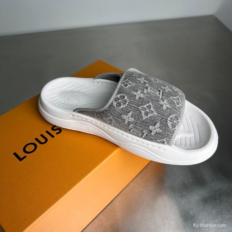 Louis Vuitton Miami Mule Slippers with Hook and Loop Fastener - YC